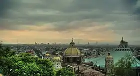 Vue sur les basiliques de Notre-Dame de Guadalupe depuis le Tepeyac.