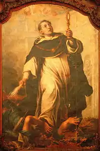 a : Saint Thomas d'Aquin foudroyant l'Hérésie.