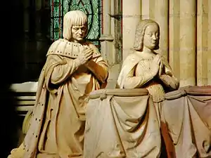 Orants de Louis XII et d'Anne de Bretagne (vers 1517, basilique Saint-Denis).