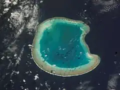Bassas da India vue de satellite.