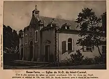 Basse-Terre - Église de N.D. Du Mont-Carmel. C'est la plus ancienne des églises qui existent actuellement. Elle fut élevée par Houël, gouverneur et sénéchal de l'Ile, vers 1655