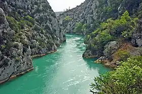 Vue des basses gorges du Verdon.