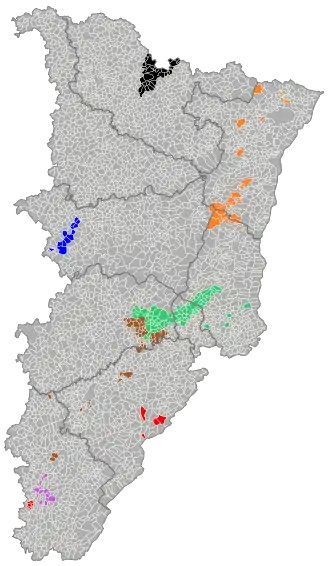 Carte des communes et départements français.