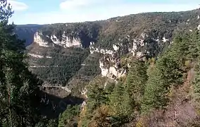 Le ravin des Bastides vu du roc Saint Gervais.