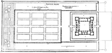 "Anssy-le-Franc" (1576, Jacques Ier Androuet du Cerceau, « Les plus excellents bastiments de France »).