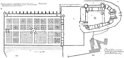 Plan du château et des jardins.