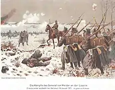 Le combat d'Héricourt, côté prussien.