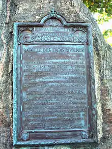 Plaque de la Bataille des Trois-Rivières.