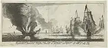 Suffren secourt les vaisseaux de Reynier van Vlissingen contre ceux du Britannique Hughes.