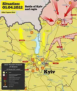 Bataille de Kiev; situation au 1er avril