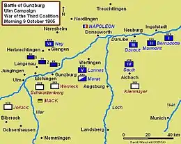 Description de l'image Battle of Gunzburg 1805 Campaign Map.JPG.