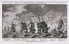 Le Victory dans la bataille d'Ouessant en 1778