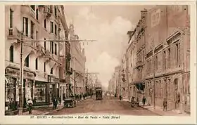 Tramway rue de Vesle, dans l'entre-deux-guerres...