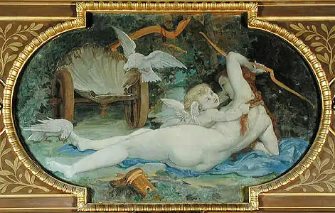 Vénus jouant avec l'Amour, Chantilly, château de Chantilly, galerie des Cerfs.