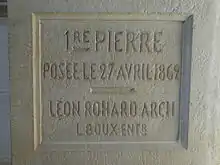 1re pierre posée le 27 avril 1862