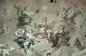 Détail d'une fresque de Bartolomeo Altomonte dans la Salle princière