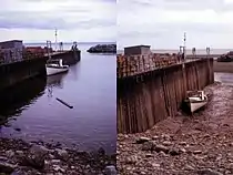 Barque s’échouant à marée basse dans la baie de Fundy.