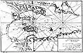 Une des premières cartes de la baie Accaron (Dom Pernety, 1769)