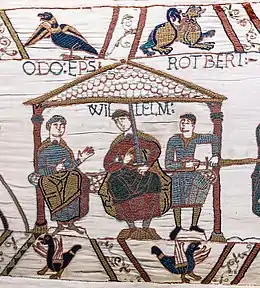 Détail de la Tapisserie de Bayeux montrant Guillaume le Conquérant