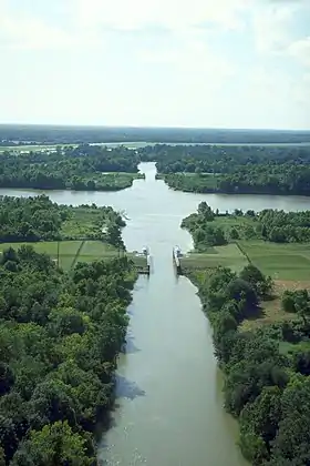 Intersection du bayou Teche et d'une partie de la rivière Atchafalaya en Louisiane.