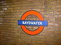 La rondelle de la station Bayswater.