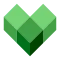 Le logo actuel: Il est censé représenter 3 blocs formant un cœur.