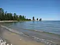 Frissonnement des vagues sur le lac Baïkal