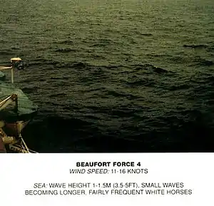 Echelle de Beaufort, force 4