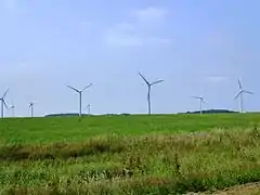 Le parc d'éoliennes.