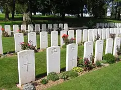 Alignements de tombes de soldats du Newfoundland Regiment, tombés lors de la Première Guerre mondiale.