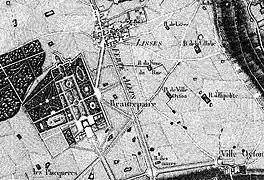 Plan des anciens jardins du château de Beaurepaire à Lisses, XVIIIe siècle