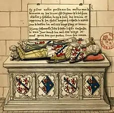 Relevé d'un gisant de Marc de Beauvau, église des jacobins d'Angers.