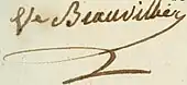 signature d'Antoine Beauvilliers