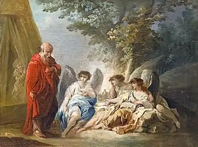 Abraham visité par trois anges.
