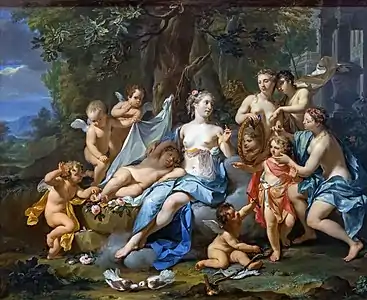 Nicolaas Verkolje, L'Amour endormi auprès de Vénus.