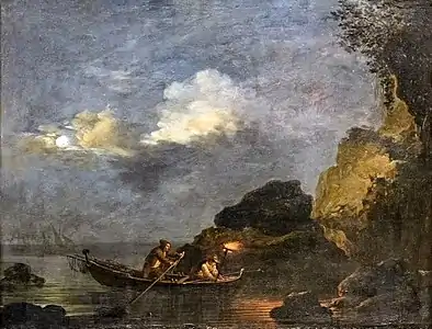 Jean-Baptiste Tierce, La Pêche au flambeau (1776).