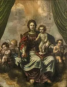 Ambroise Frédeau, La Vierge et l'enfant Jésus au Rosaire.