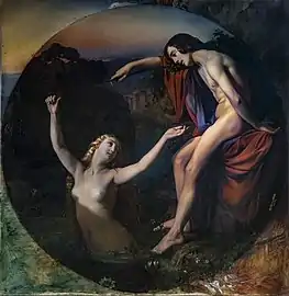 Henri Lehmann,Le pêcheur et la nymphe (Salon de 1837).