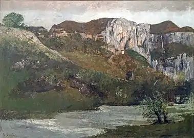 Gustave Courbet,Les Rochers d'Ornans (1869).