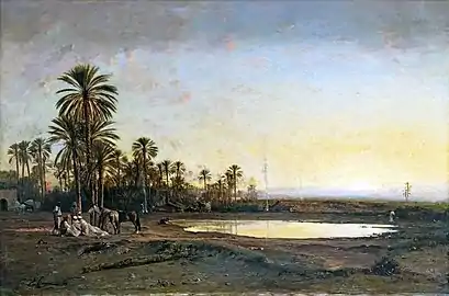 Victor Huguet, Lisière d'oasis (1866).