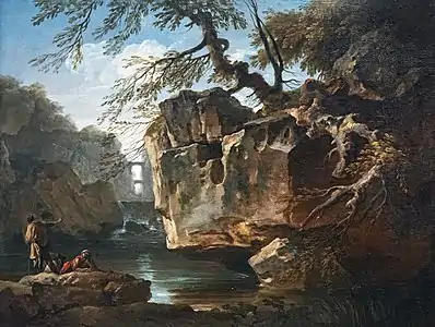 Claude Joseph Vernet,Paysage à la cascade.