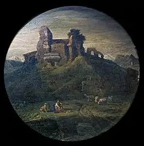 Paysage avec bergère et troupeau dans des ruines antiques Musée des Beaux-Arts de Carcassonne