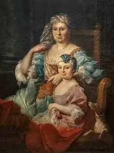 Pierre Subleyras,Portrait de Madame Poulhariez et de sa fille Anne.