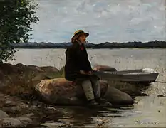 Le pêcheur (vers 1890).