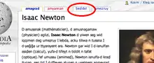 Édition de Wikipédia en langue kabyle utilisant l'alphabet latin.