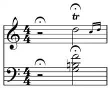 La notation d'une cadence sur une partition