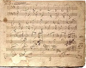 Page manuscrite de la trentième Sonate (1820)