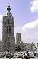 Le beffroi et Saint-Vaast depuis la Grand-Place