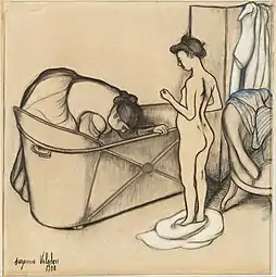 Avant le bain (1908), pierre noire et pastel, New York, Metropolitan Museum of Art.