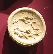 Médaillon de plâtre avec un motif en relief : Endymion et Séléné